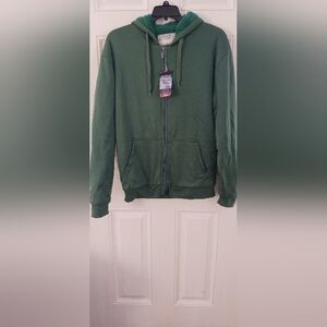 ****NWT Big Ball Sports Men's sz Large Green Sherpa Lined Hooded Jacket
